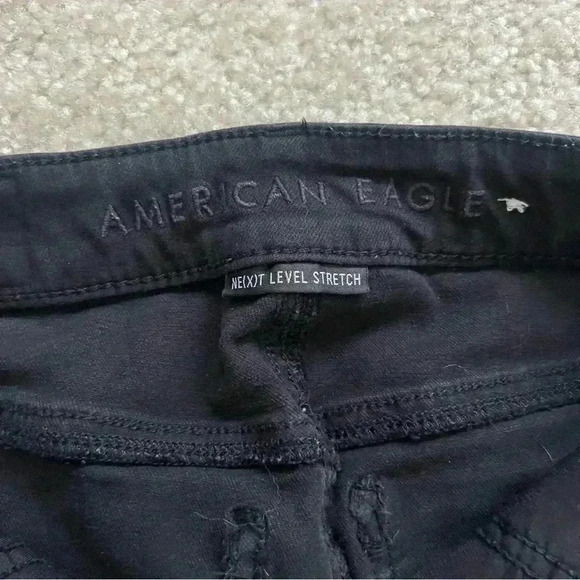 American Eagle Outfitters Button Super Hi Rise Jeggings Black Women’s Size 0 Reg - Picture 12 of 14